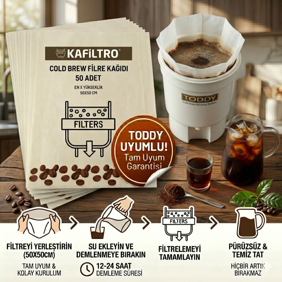 Kafiltro Cold Brew Filtre Kâğıdı 50 Adet - Soguk Demleme