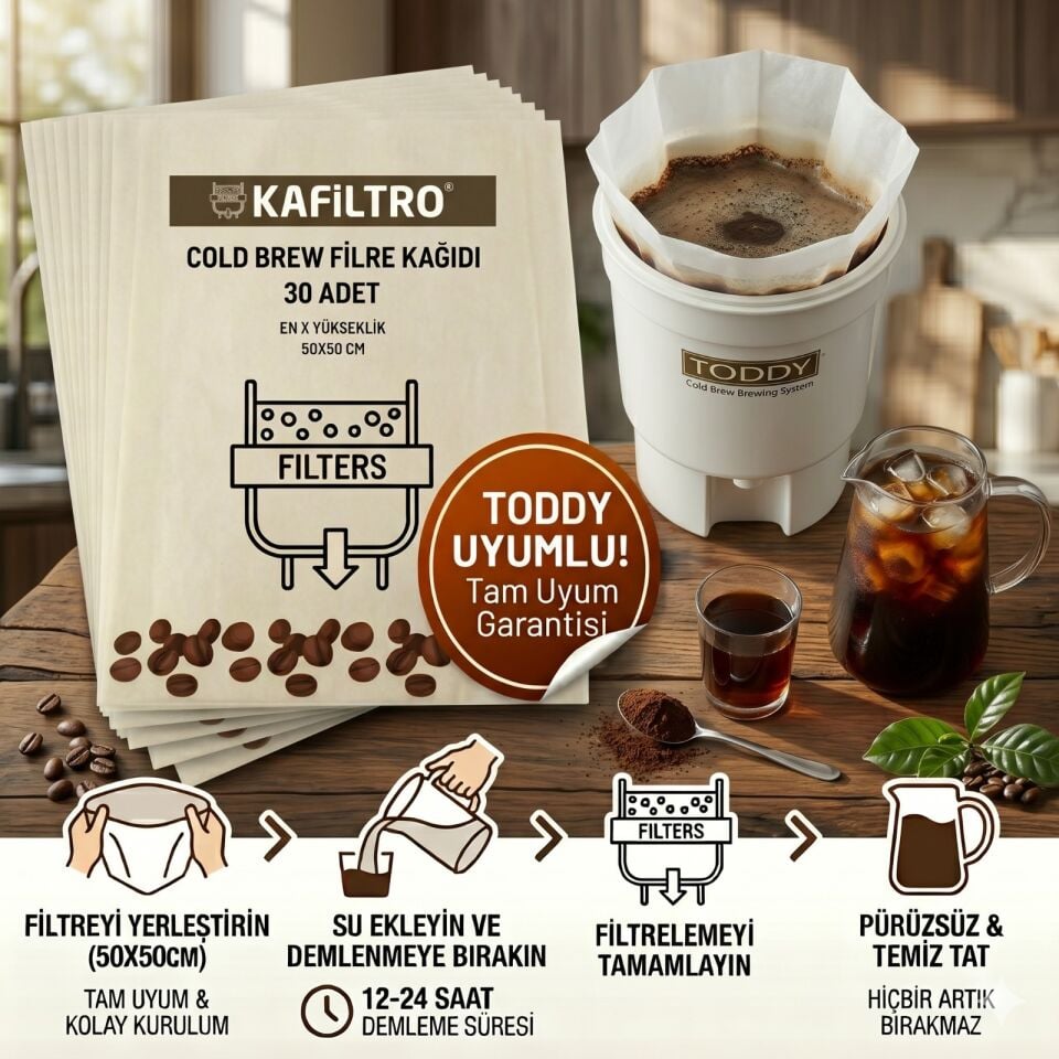 Kafiltro Cold Brew Filtre Kâğıdı 30 Adet - Soguk Demleme (30 Adet)