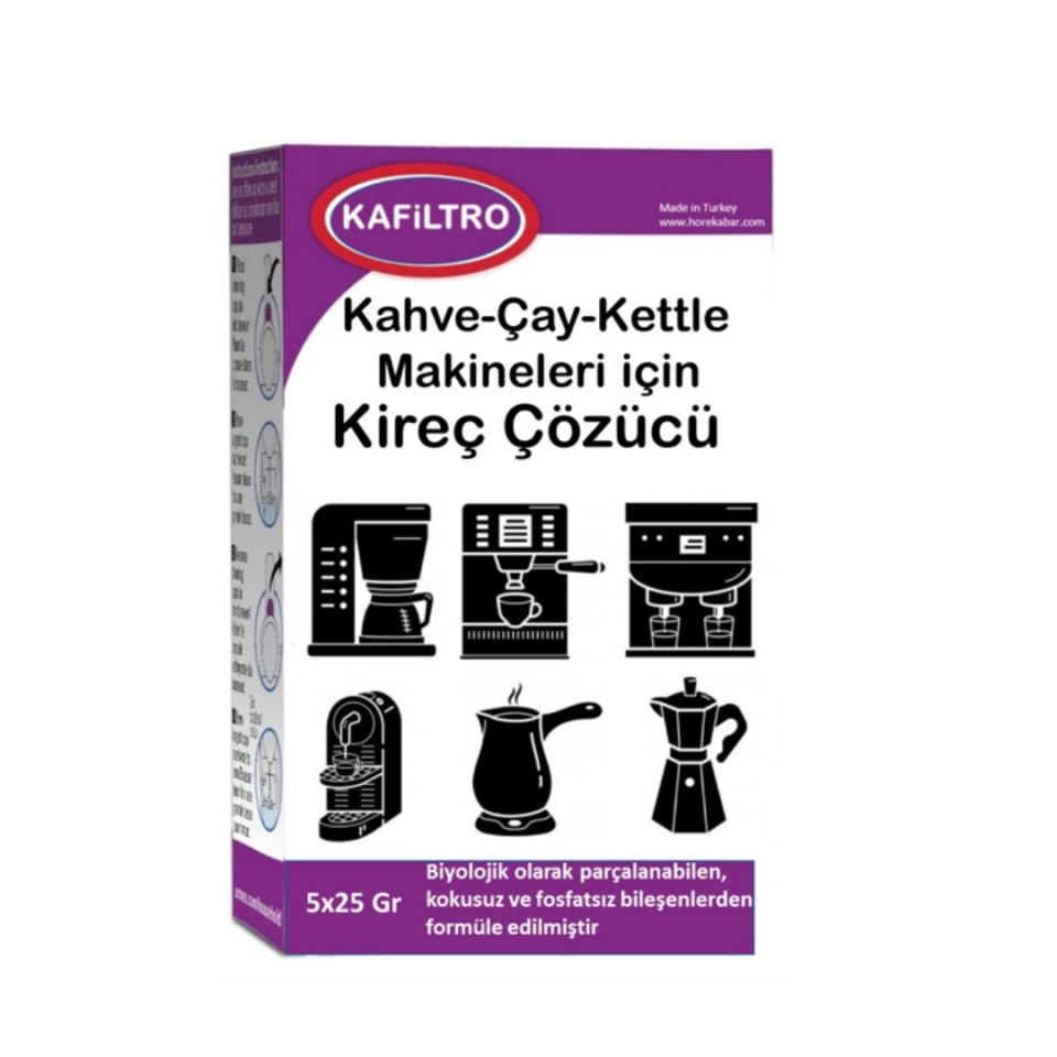Kafiltro Kireç Çözücü Toz 5x25 gr - Kahve ve Çay Makinesi