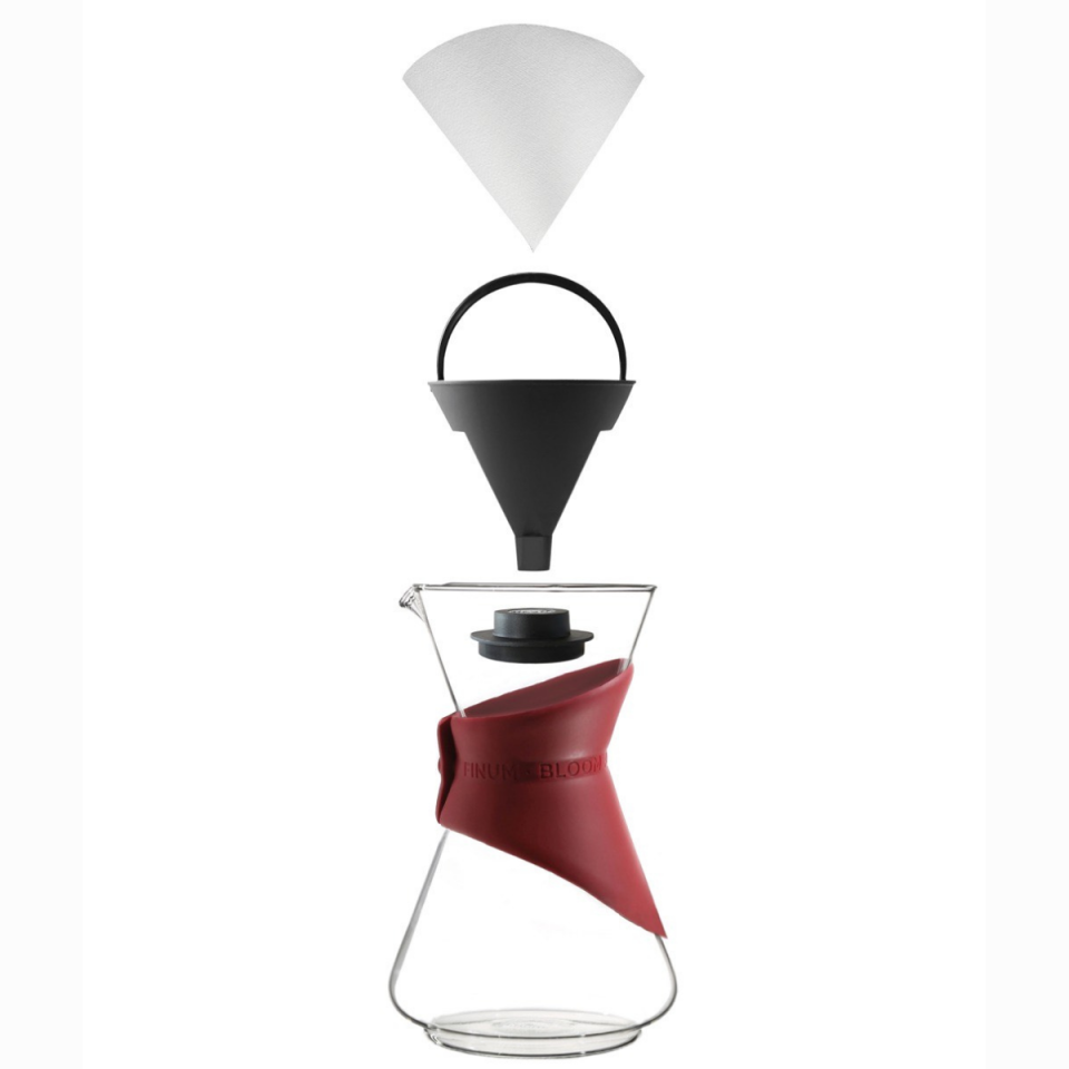 Finum Bloom and Flow Pour Over Chemex Kahve Demleme Ekipmanı (Kırmızı)