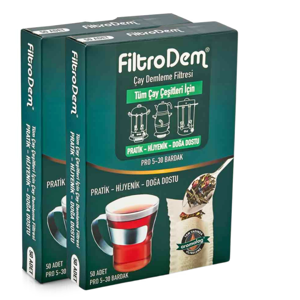 FiltroDem PRO Çay Demleme Filtresi (5-50 Fincan) - 2 Adet