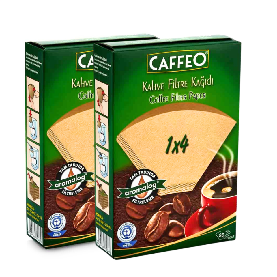Caffeo 1x4/80 Kahve Rengi Kahve Filtre Kağıdı - 18 Paket(1Koli)