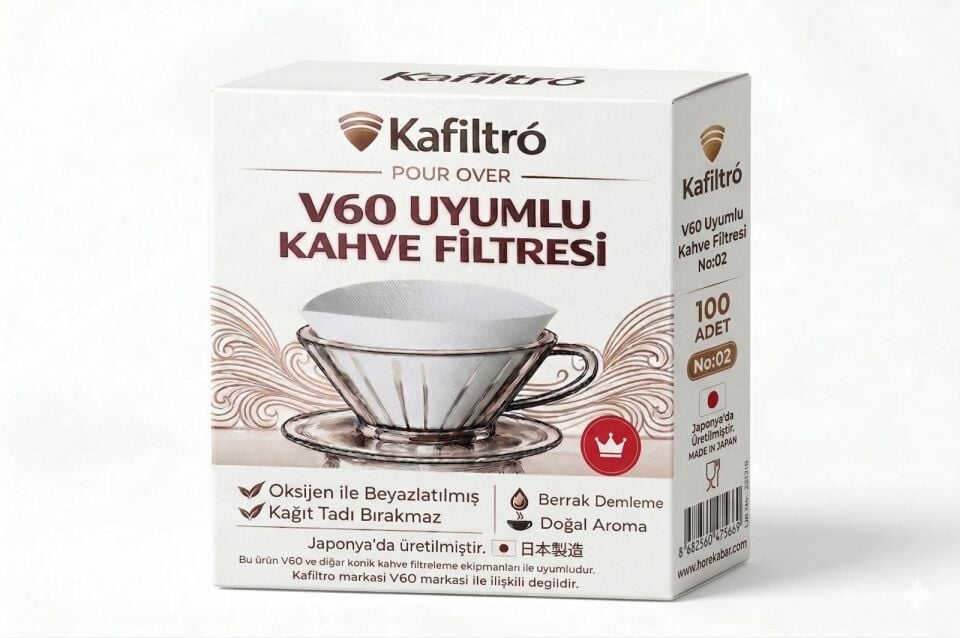 Hario V60-02 Uyumlu Beyaz Kahve Filtresi (100 Ad.)