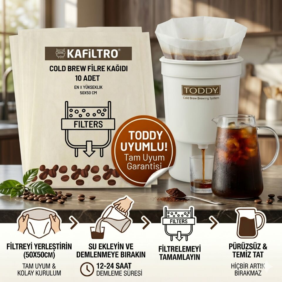Kafiltro Cold Brew Filtre Kâğıdı 10 Adet - Soğuk Demleme (10 Adet)