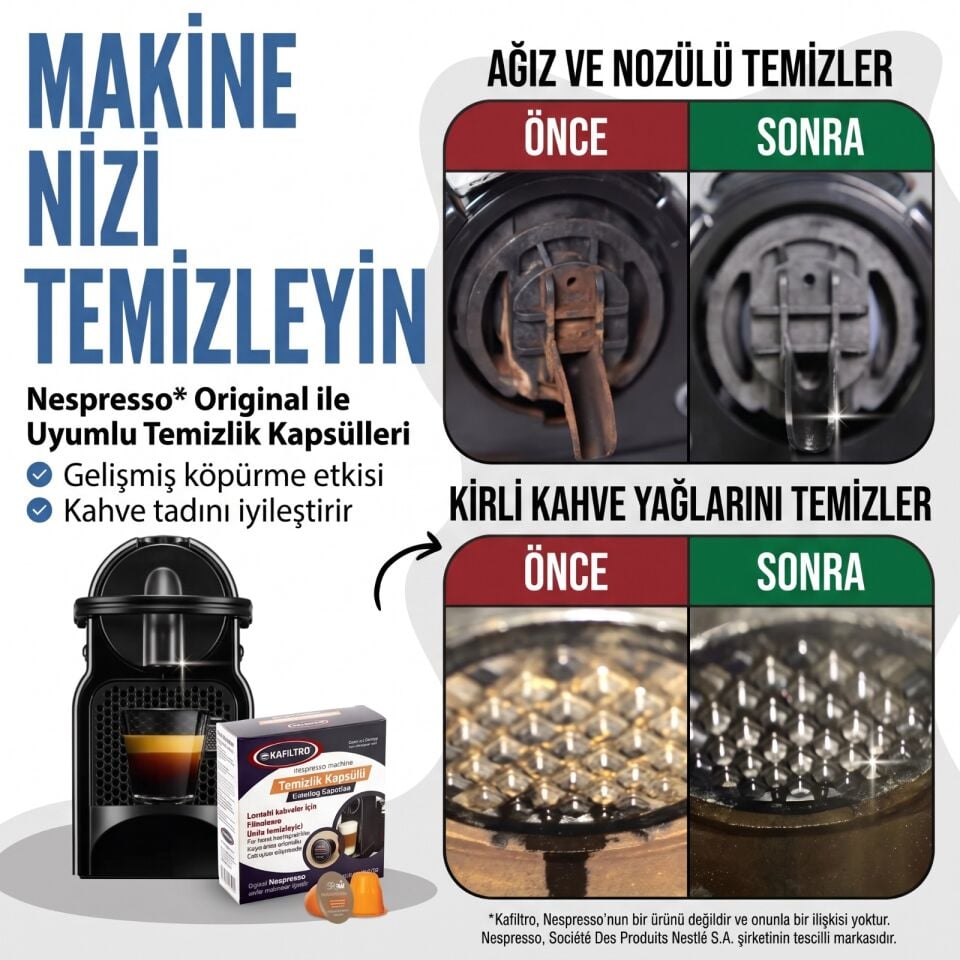 Kafiltro Kapsüllü Makine Temizleme Seti (Nespreso Uyumludur)
