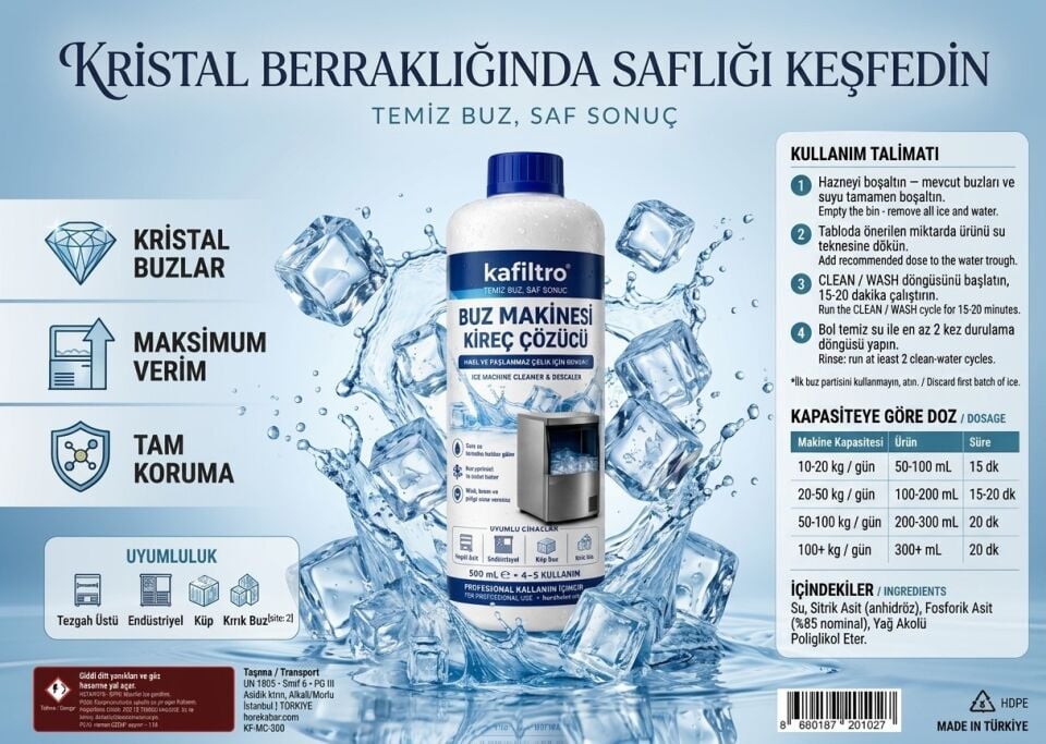 Kafiltro Buz Makinesi Kireç Çözücü (500 ml)