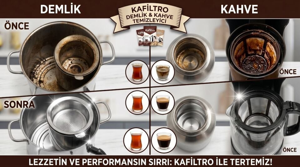 Kafiltro Demlik ve Çaydanlık Leke Çıkarıcı — Çay Kahve Yağı Sökücü (300 ml)